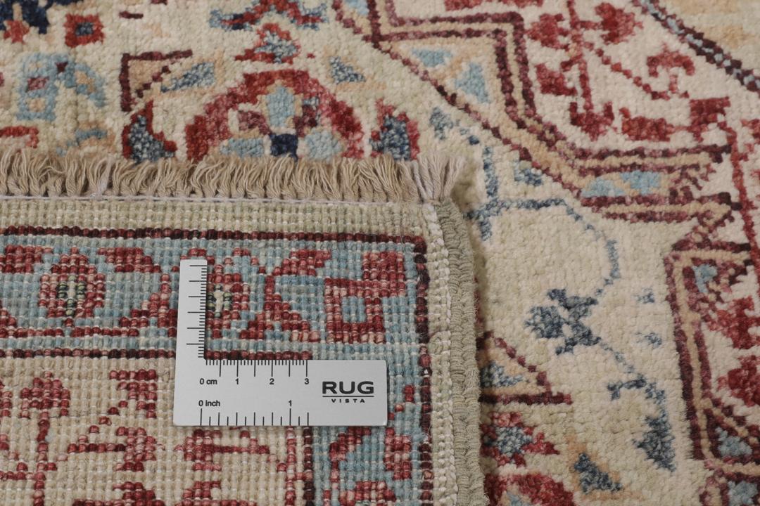 Håndknyttet afghansk Mamluk-tæppe med røde og beige geometriske mønstre