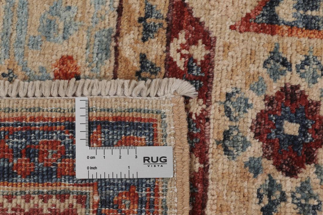 Handgeknoopt Mamluk tapijt uit Afghanistan in donkerrode en blauwe tinten