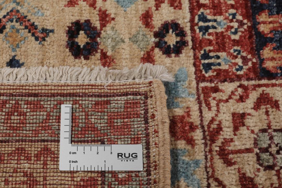 Handgeknoopt Afghaans Mamluk-tapijt in rood en beige