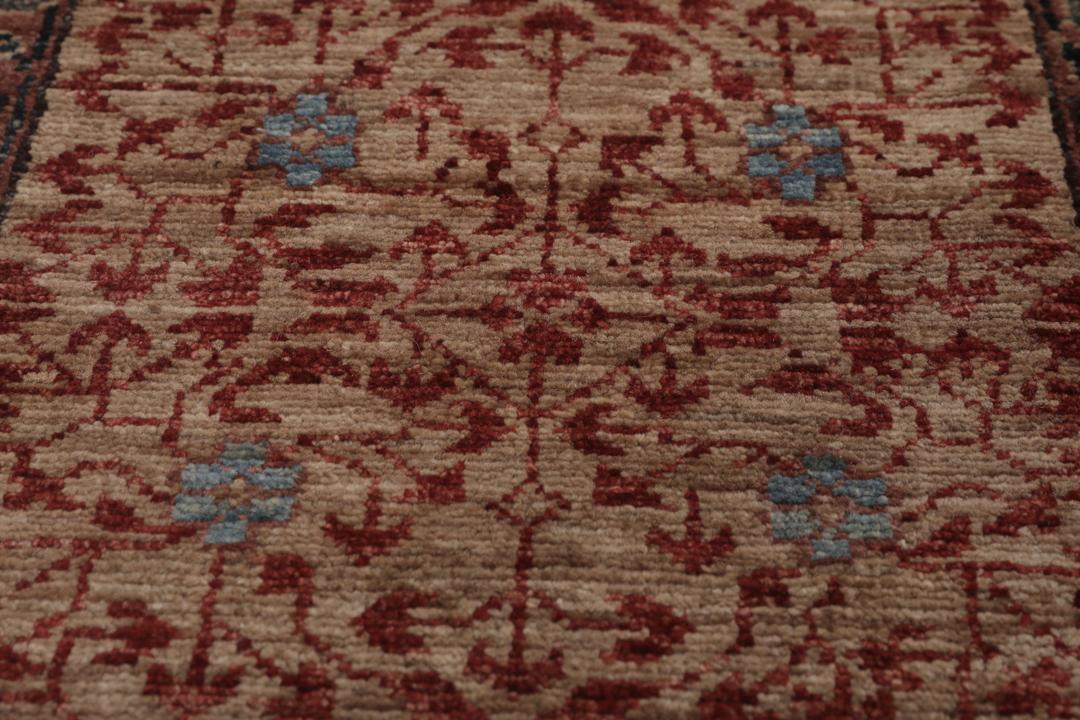 Handgeknoopt Mamluk-tapijt uit Afghanistan in veelkleurige tinten