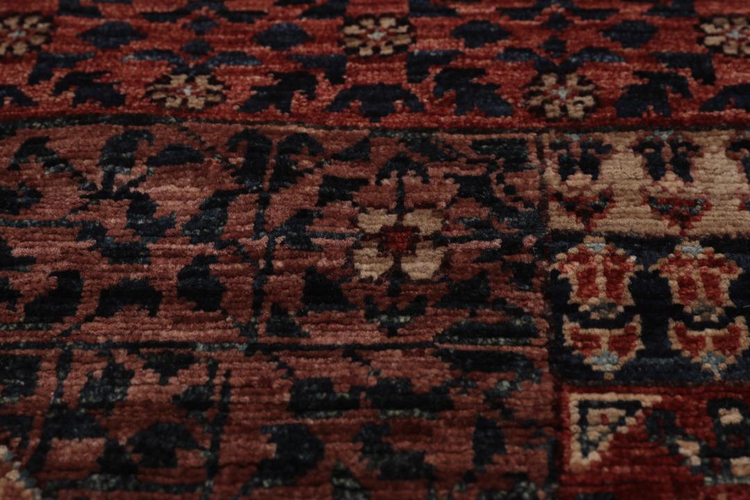 Handgeknoopt Mamluk-tapijt uit Afghanistan in veelkleurige tinten