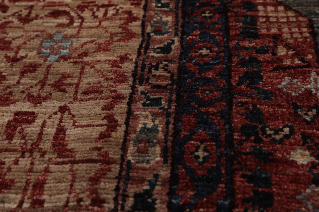Handgeknoopt Mamluk-tapijt uit Afghanistan in veelkleurige tinten