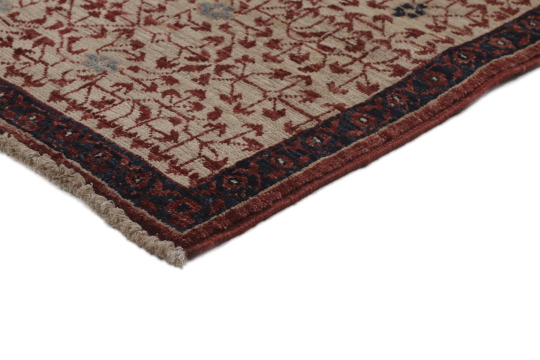 Mamluk-tæppe fra Afghanistan i mørkerøde og beige nuancer