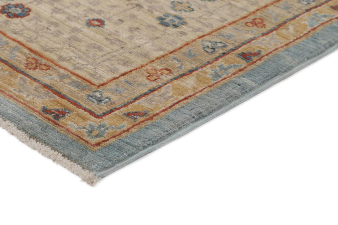 Håndknyttet afghansk Mamluk-tæppe i blåt og beige