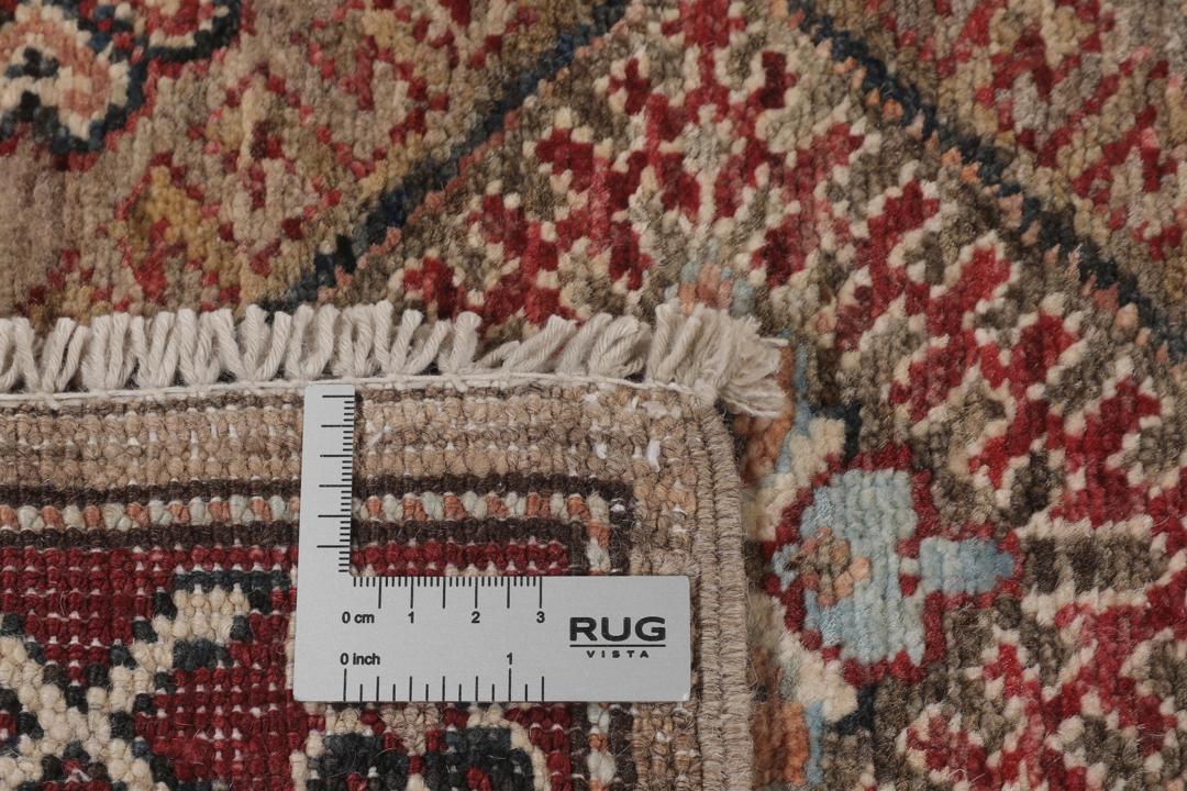 Handgeknüpfter Kazak Ariana Teppich mit traditionellen Mustern in Brauntönen aus Afghanistan