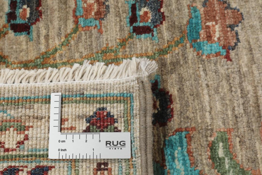 Met de hand geknoopt Afghaans tapijt met bloemmotieven in beige, rood en blauw