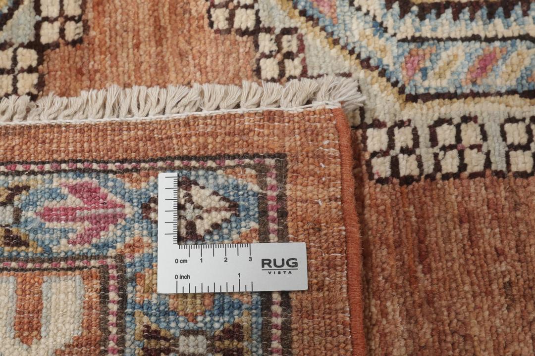 Covor Kazak Ariana înnodat manual din Afganistan cu un model geometric multicolor