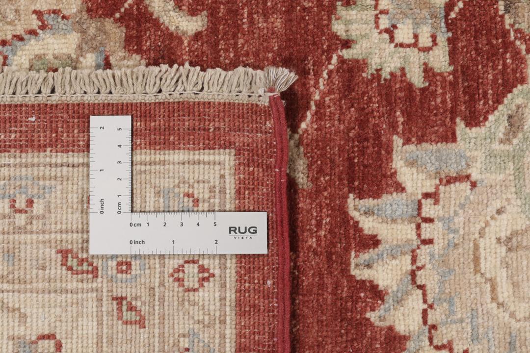 Hand-knotted Ziegler rug from Afghanistan with a red floral pattern