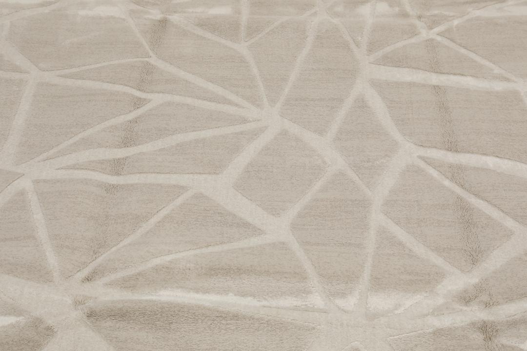 Modern geometric rug in beige tones