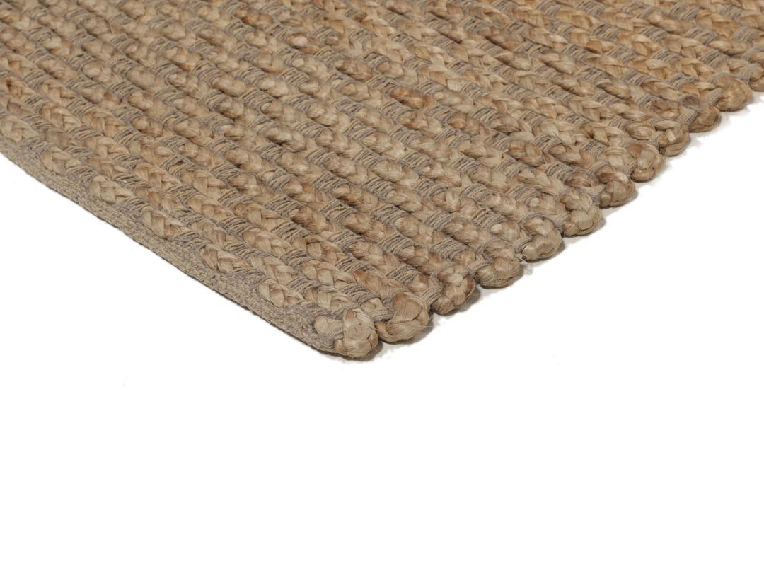Håndvevd beige juteteppe fra India