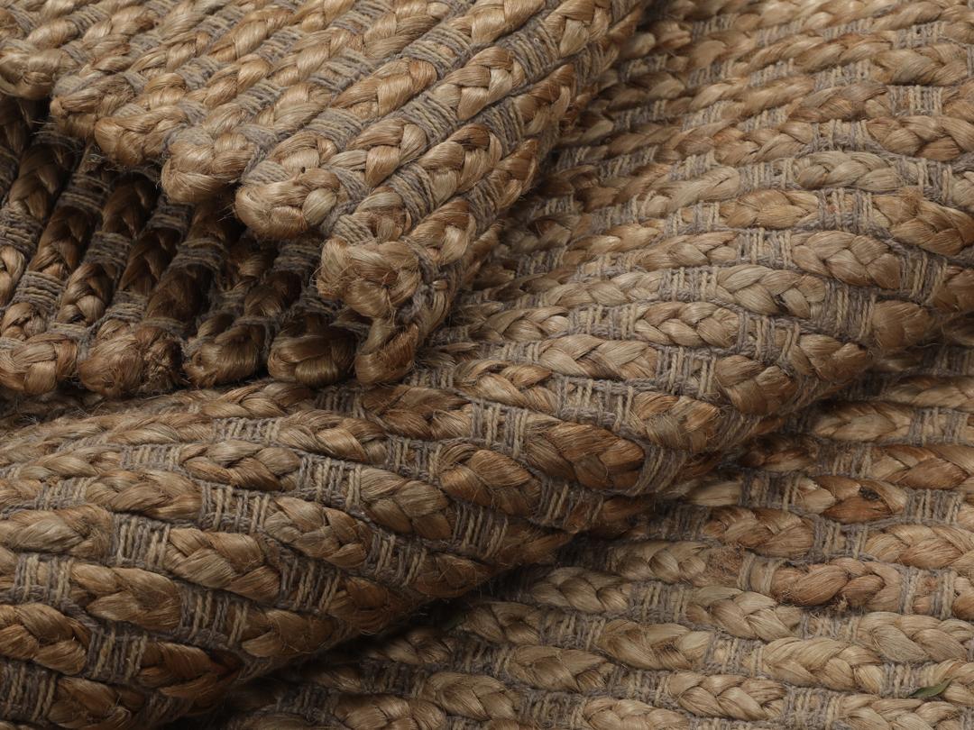 Håndvevd beige juteteppe fra India