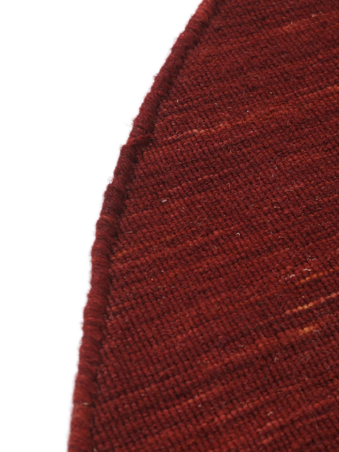 Rugvista core - Handloom flat - Mørk Rød, Rundt Ø 250 cm Ullteppe ...