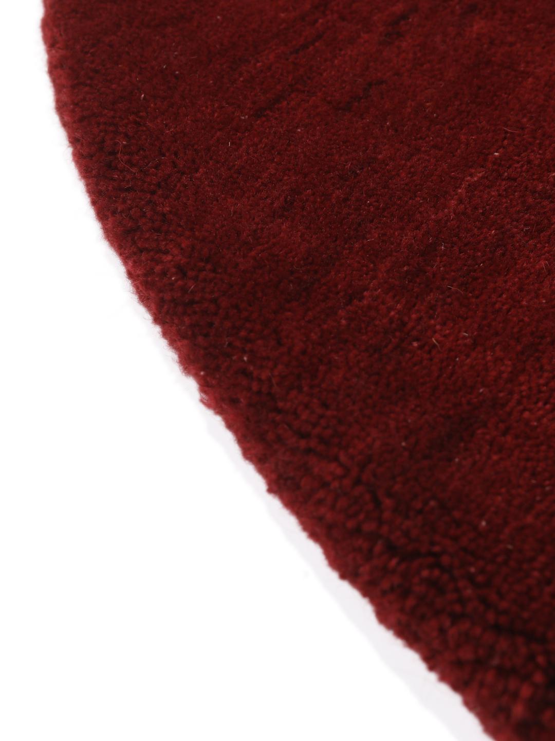 Handloom Dark Red Round Rug - Rugvista