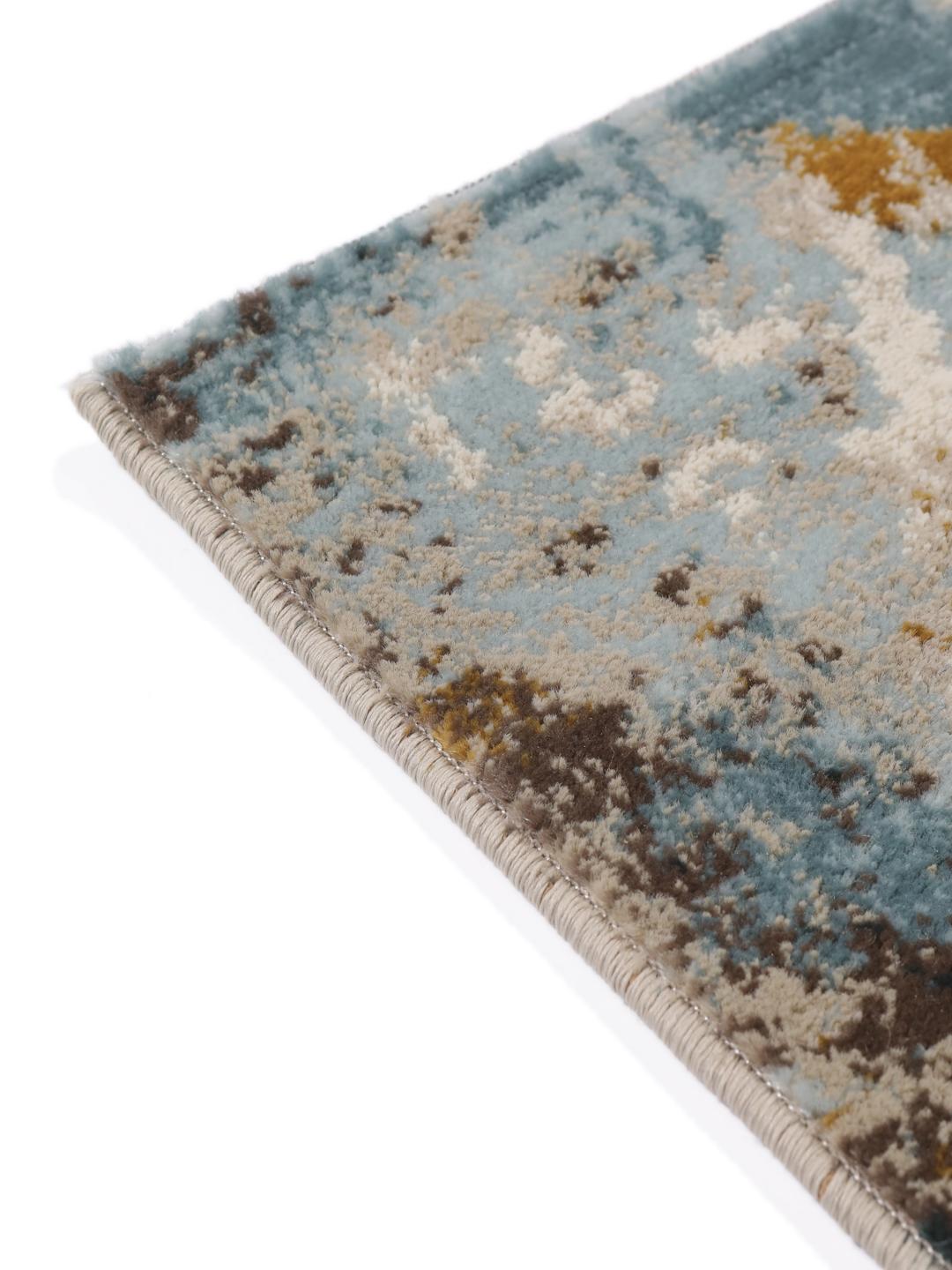 Vloerkleed met lage pool in beige en donkergrijs