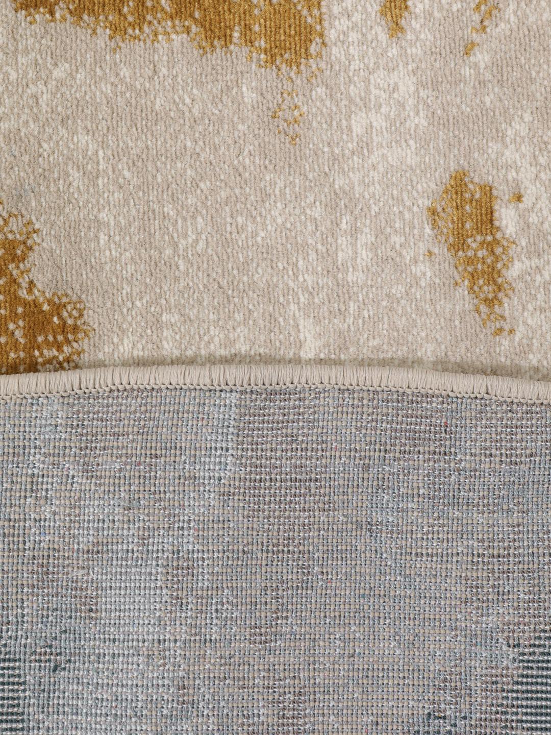 Rond beige en donkergrijs tapijt
