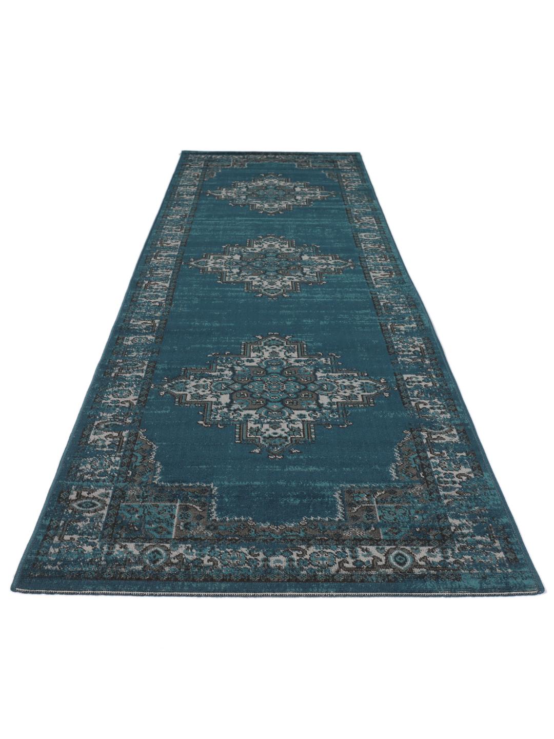 Rugvista essential - Vintage Vega - Dark Blue / Turquoise, Runner 80 x ...