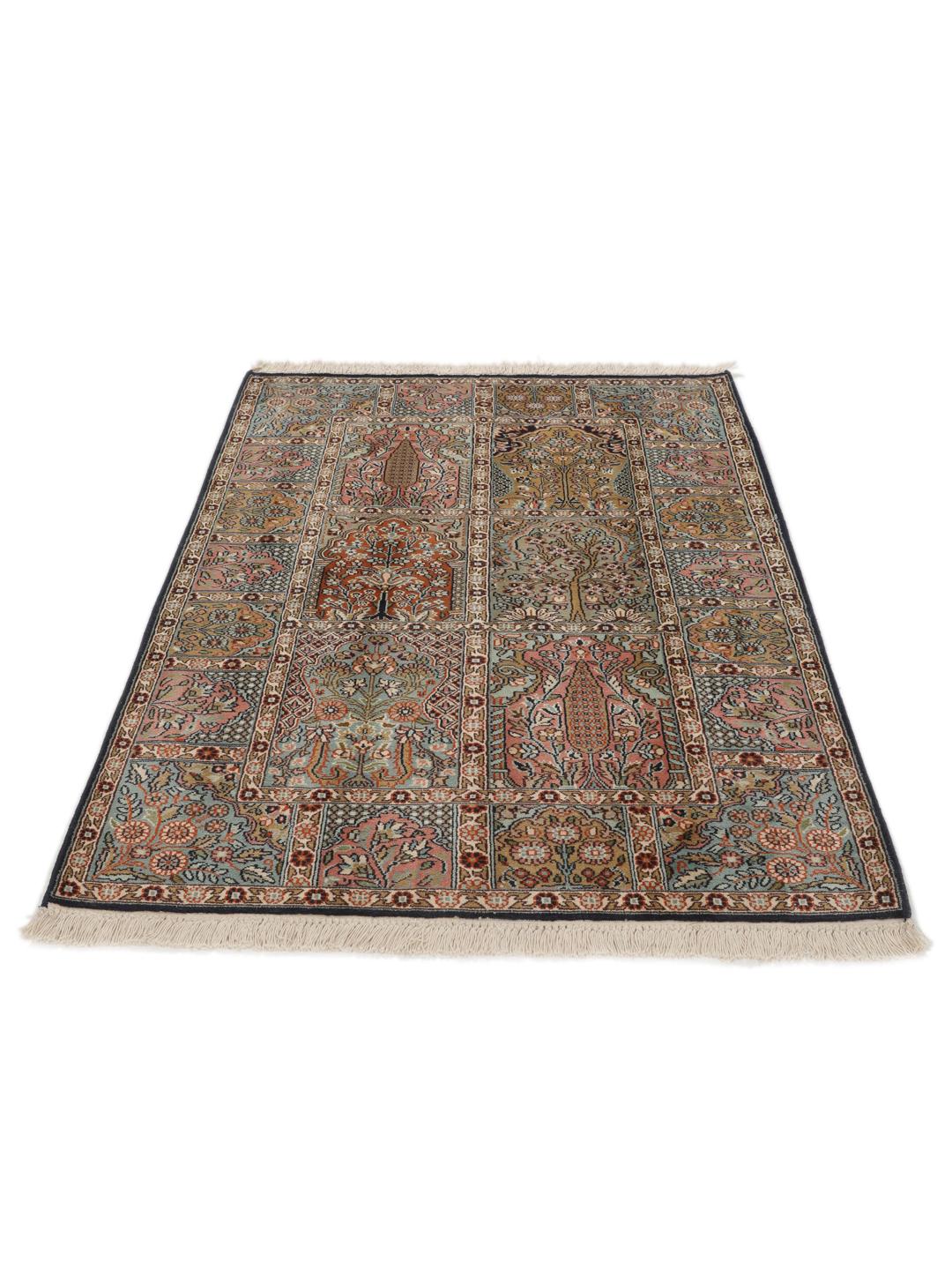Cachemira pura de seda - Marrón / Gris Oscuro - 79 x 119 cm