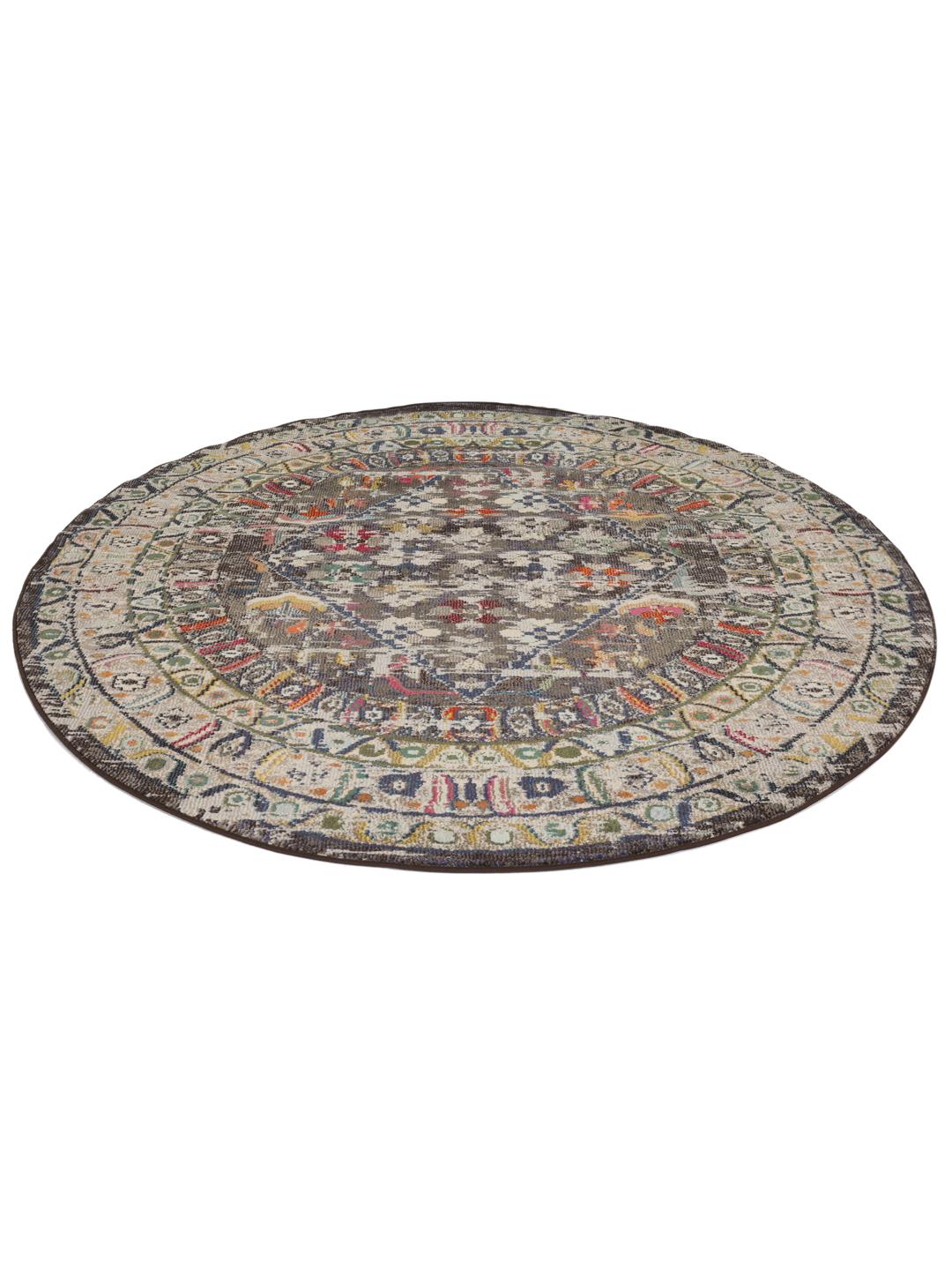 Rugvista Essential - Chillon - Bruin / Multicolor, Rond Ø 200 cm ...