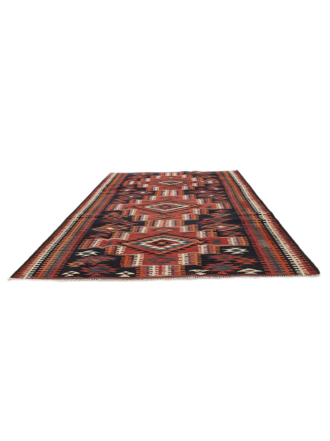 Vintage Kelim-tapijt uit het Midden-Oosten in veelkleurig met geometrische patronen