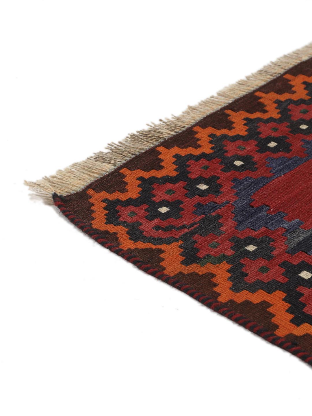Håndvævet vintage Kelim-tæppe fra Mellemøsten i multicolor