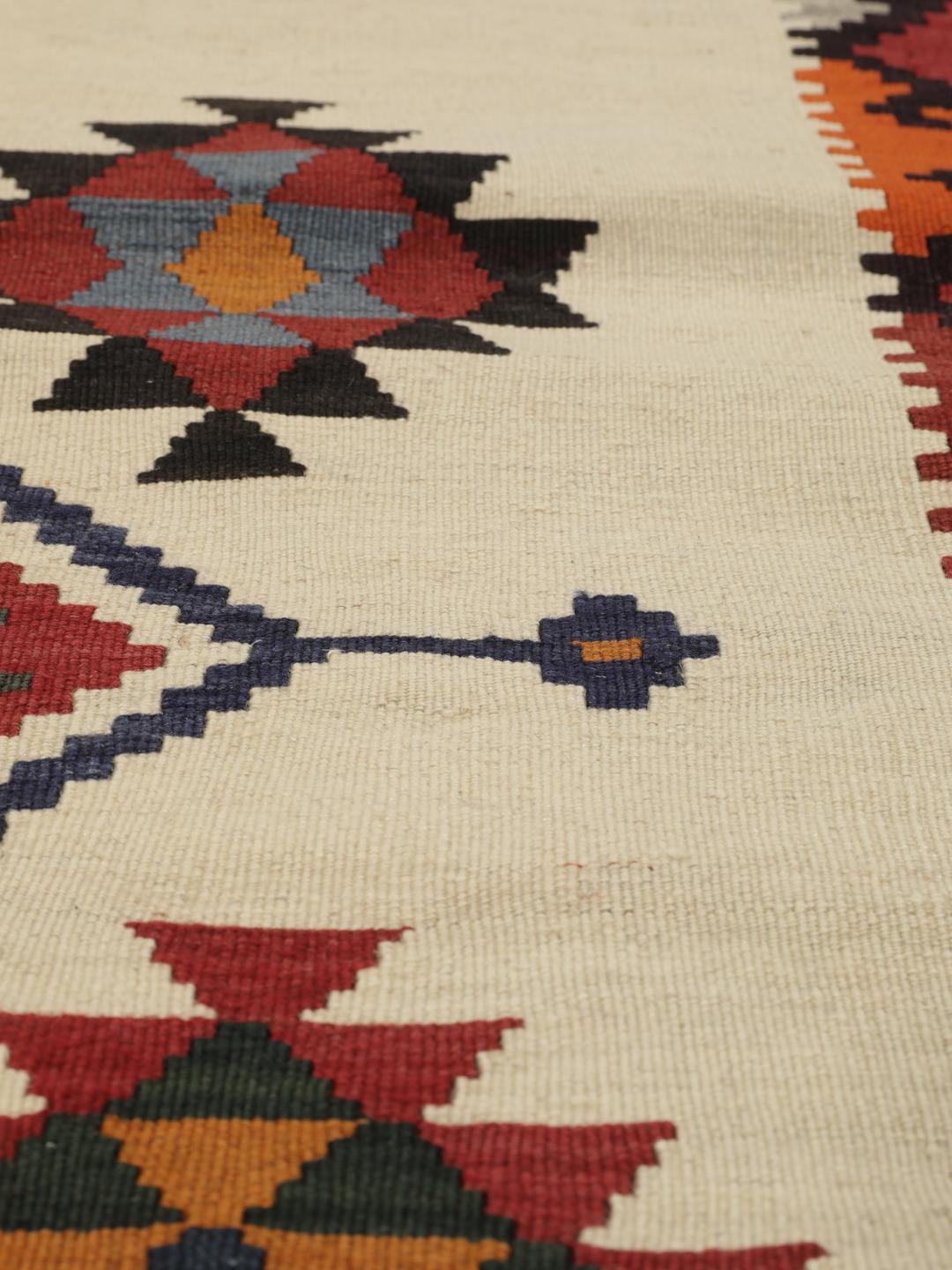 Håndvævet vintage Kelim-tæppe fra Mellemøsten i multicolor