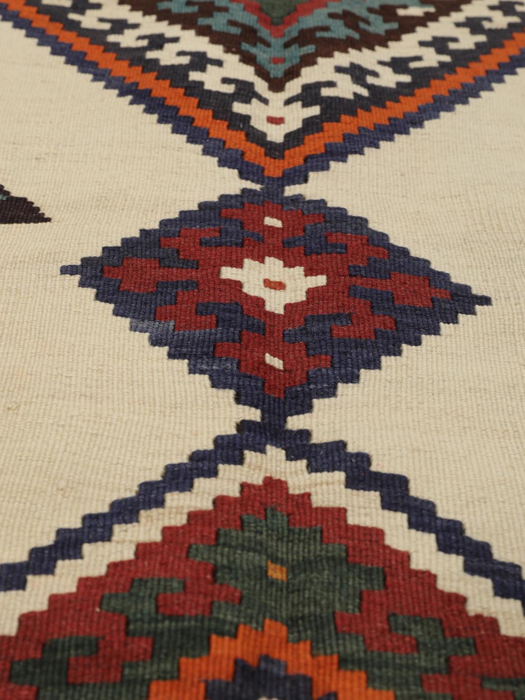 Håndvævet vintage Kelim-tæppe fra Mellemøsten i multicolor