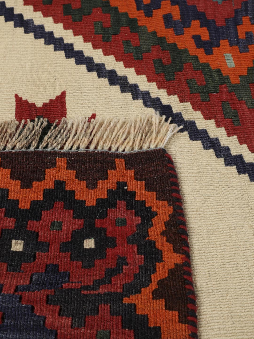 Håndvævet vintage Kelim-tæppe fra Mellemøsten i multicolor