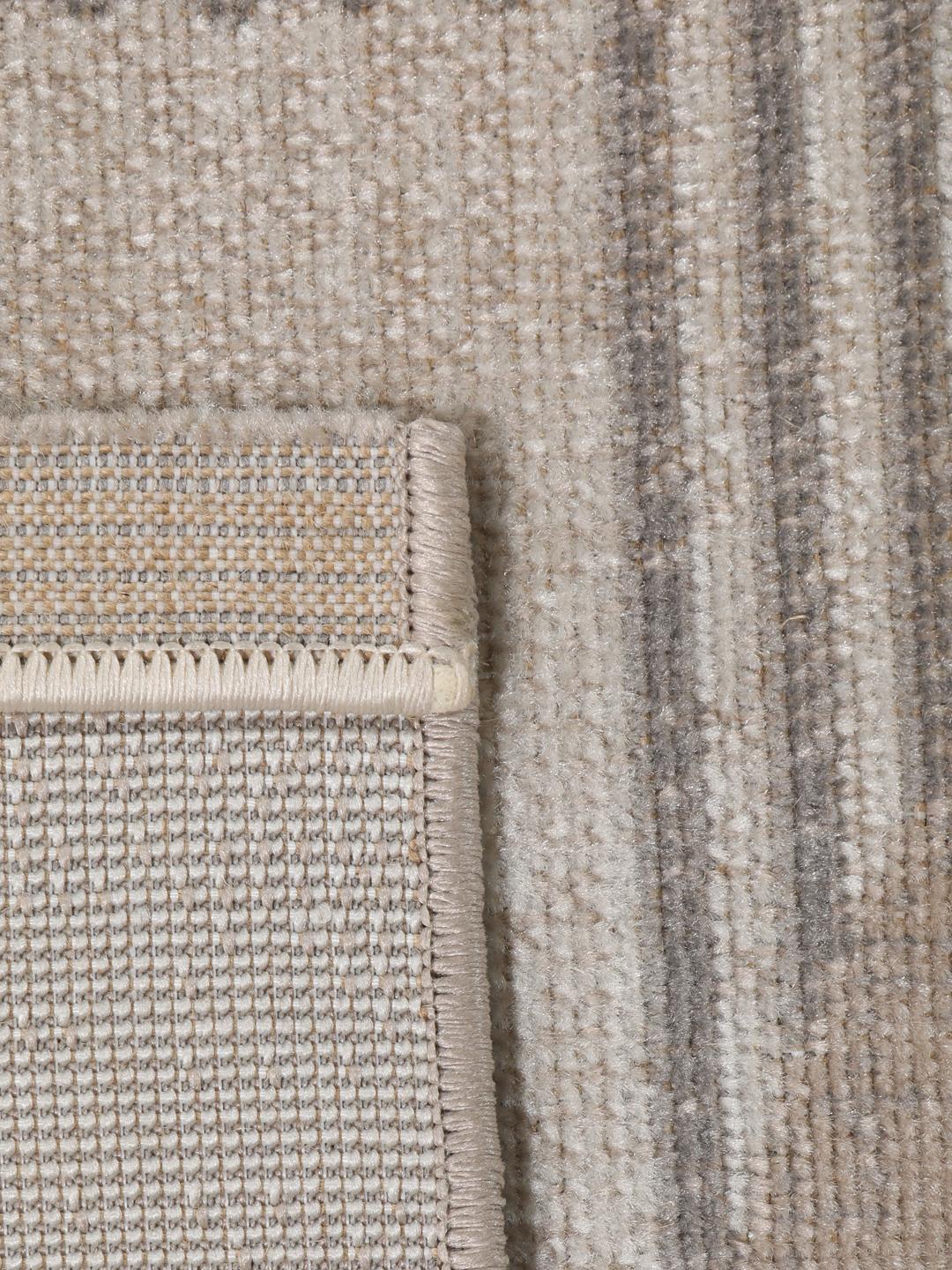 Beige en grijze loper met geometrische cirkelpatronen