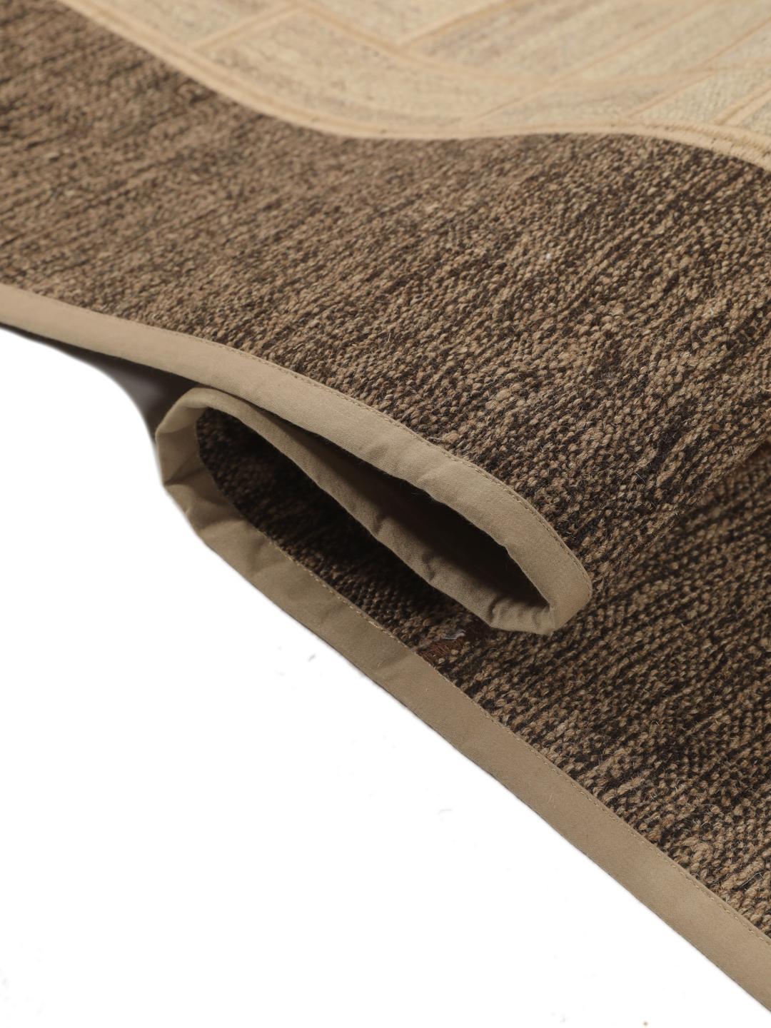 Handgeweven patchwork tapijt uit het Midden-Oosten in beige en bruine tinten