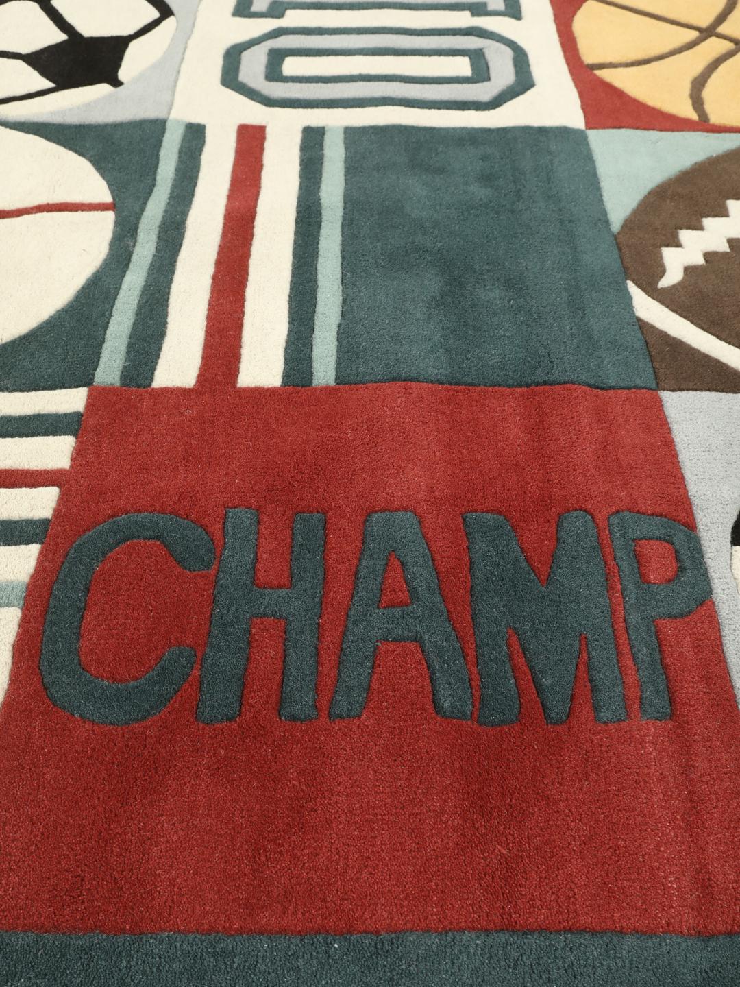 Game On tapijt in multicolor en lichtblauw met sportmotieven