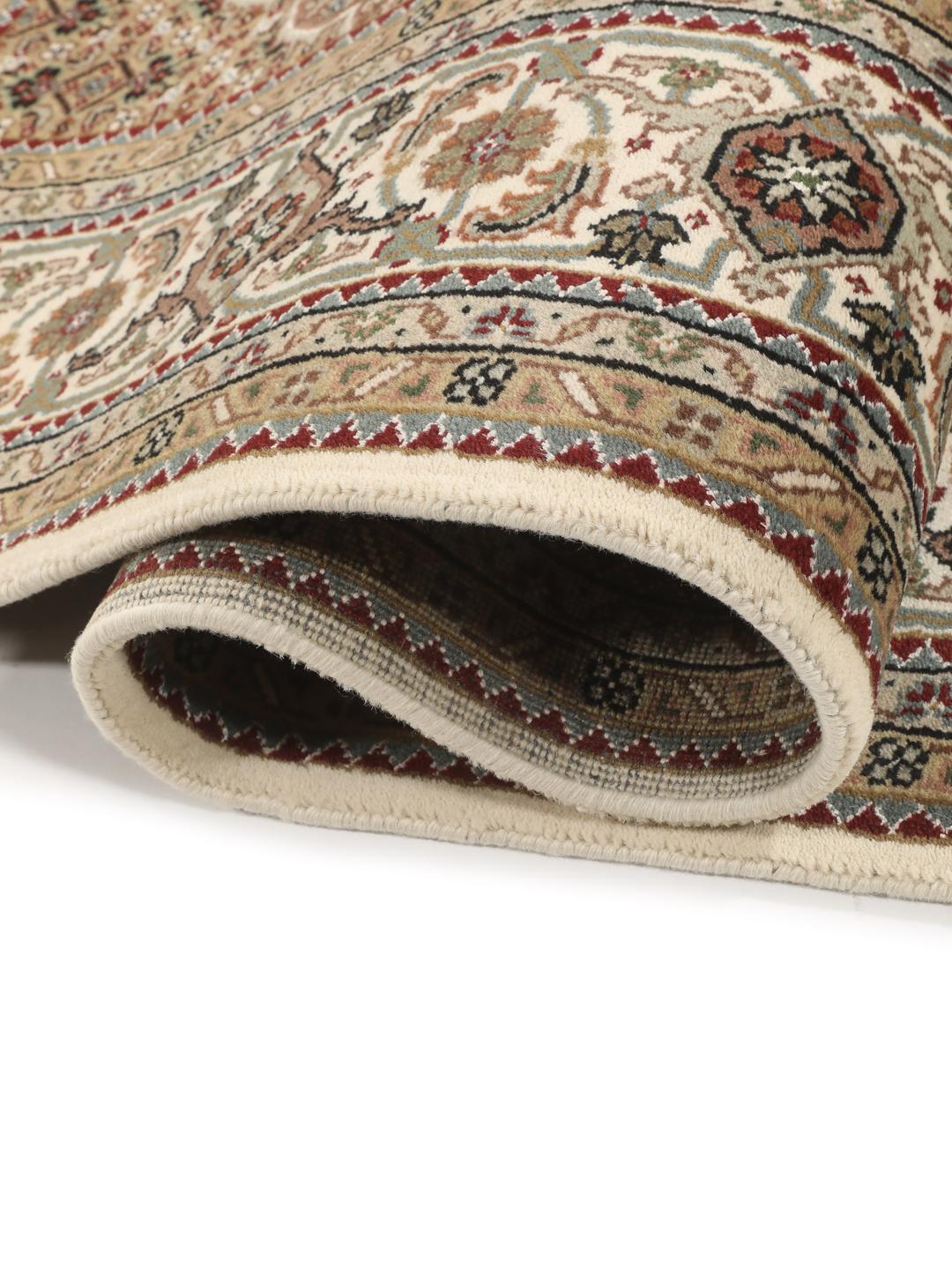 Ręcznie wiązany dywan Tabriz z Indii w brązowych odcieniach