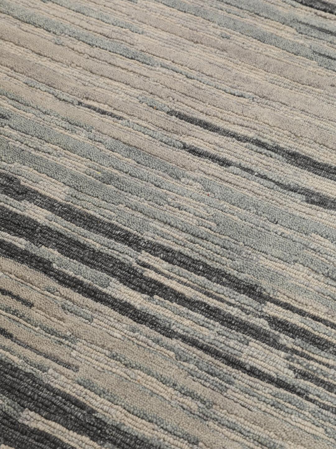 Modern grijs abstract handgeknoopt tapijt uit India