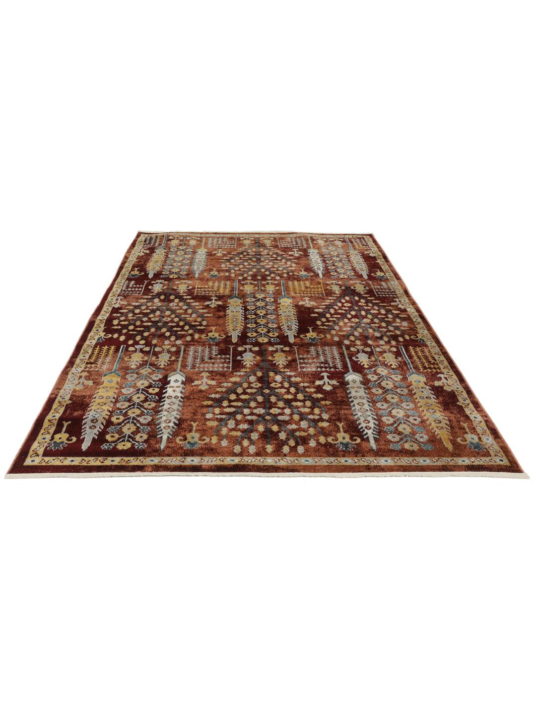 tapis rectangulaire rouge foncé