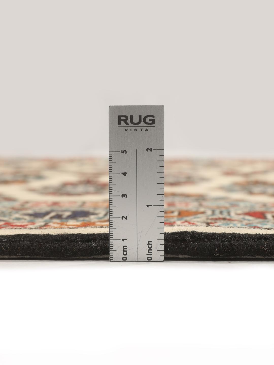 Hand-knotted Turkaman rug from the Middle East in beige