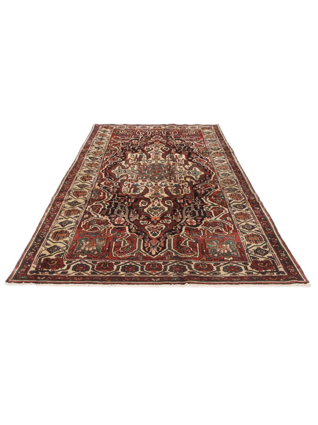 Hand-knotted Middle Eastern Bakhtiar rug with red and multicolor intricate patterns