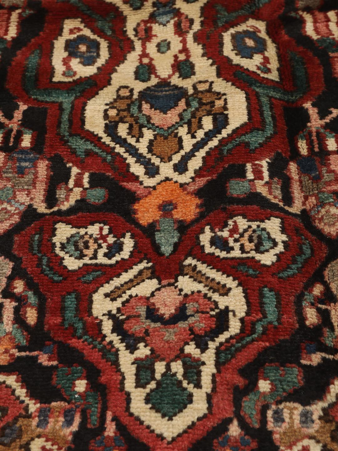 Hand-knotted Middle Eastern Bakhtiar rug with red and multicolor intricate patterns
