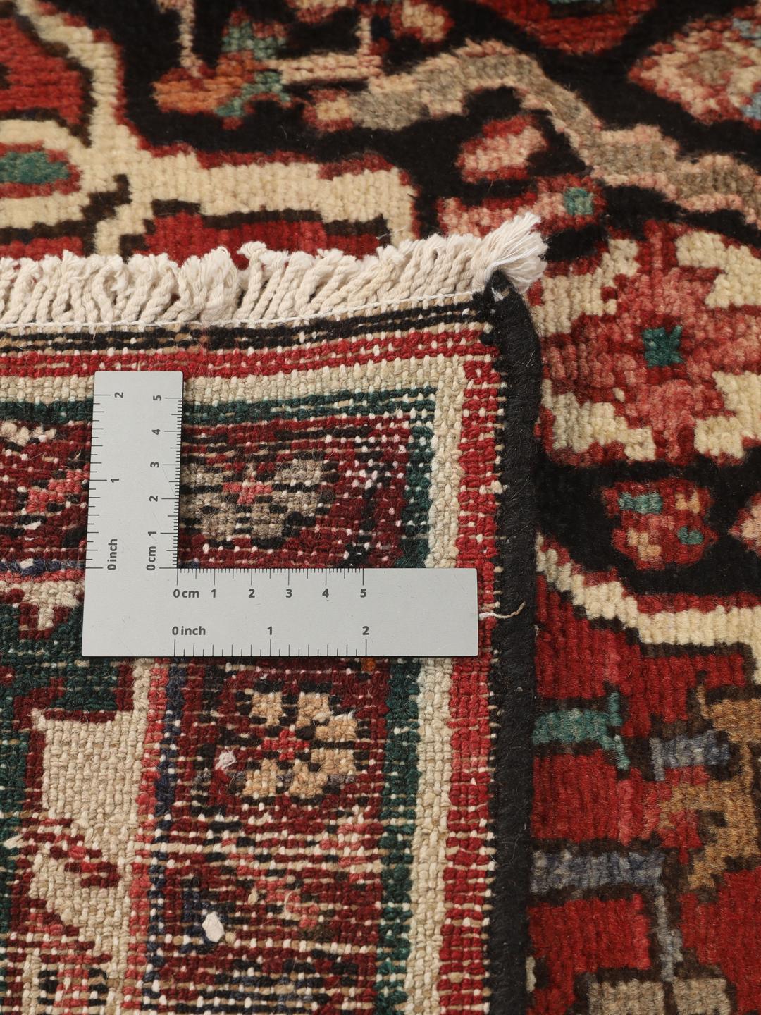 Hand-knotted Middle Eastern Bakhtiar rug with red and multicolor intricate patterns