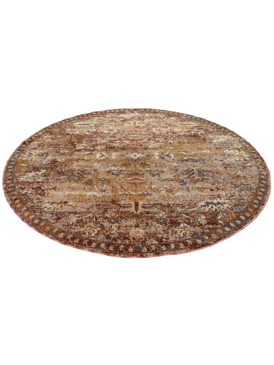 Omani Rugs Rugvista core - Omani - ラストレッド, ラウンド Ø 200 cm 絨毯 - Rugvista