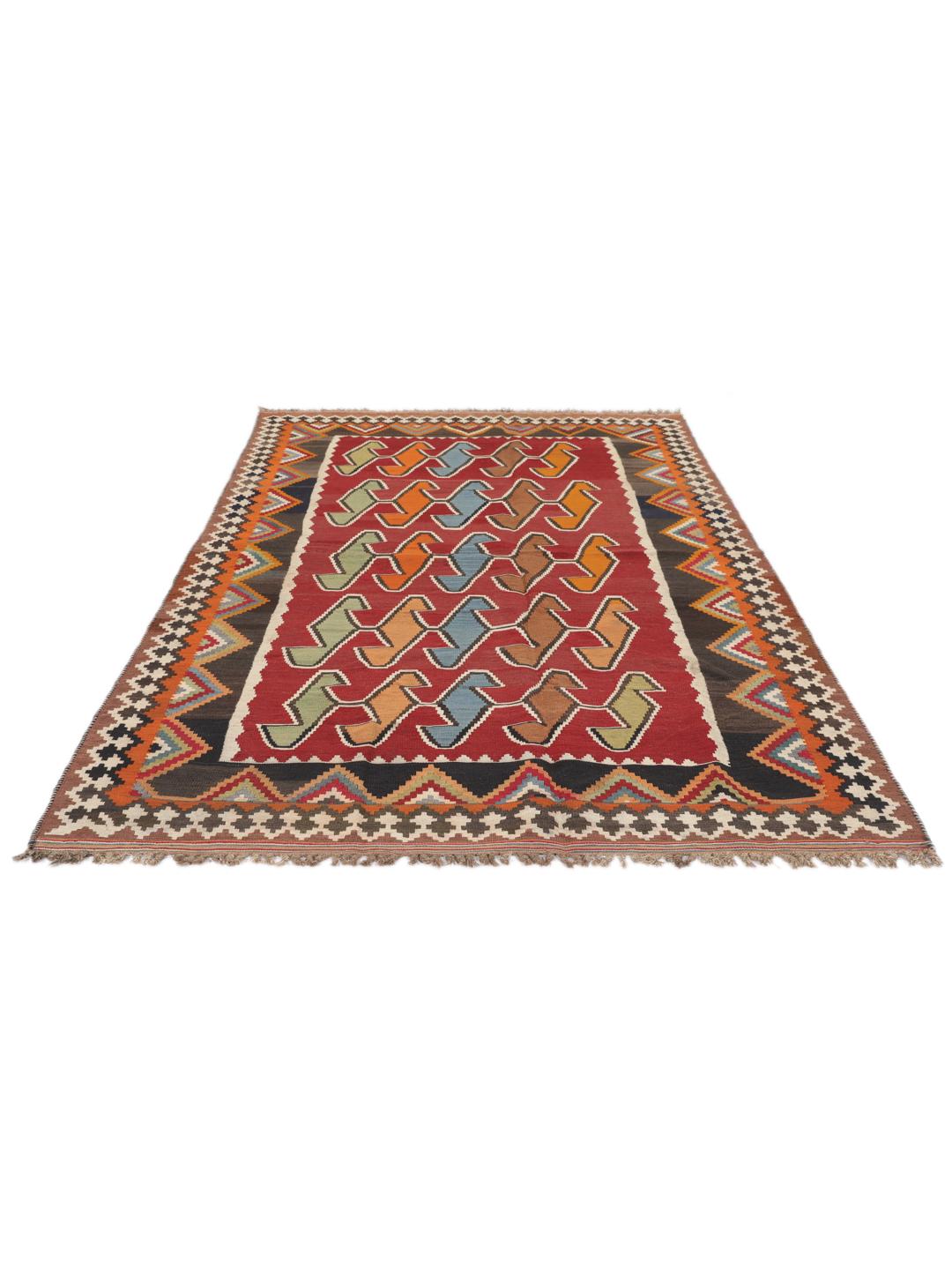 Tapis Kilim vintage tissé à la main du Moyen-Orient en laine multicolore