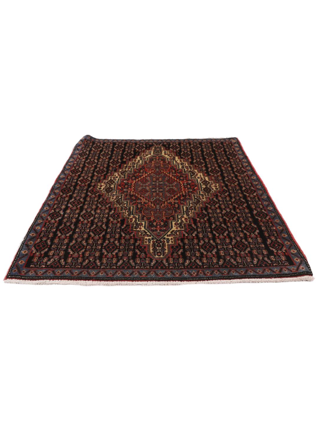 Hand-knotted Senneh rug from the Middle East in multicolor