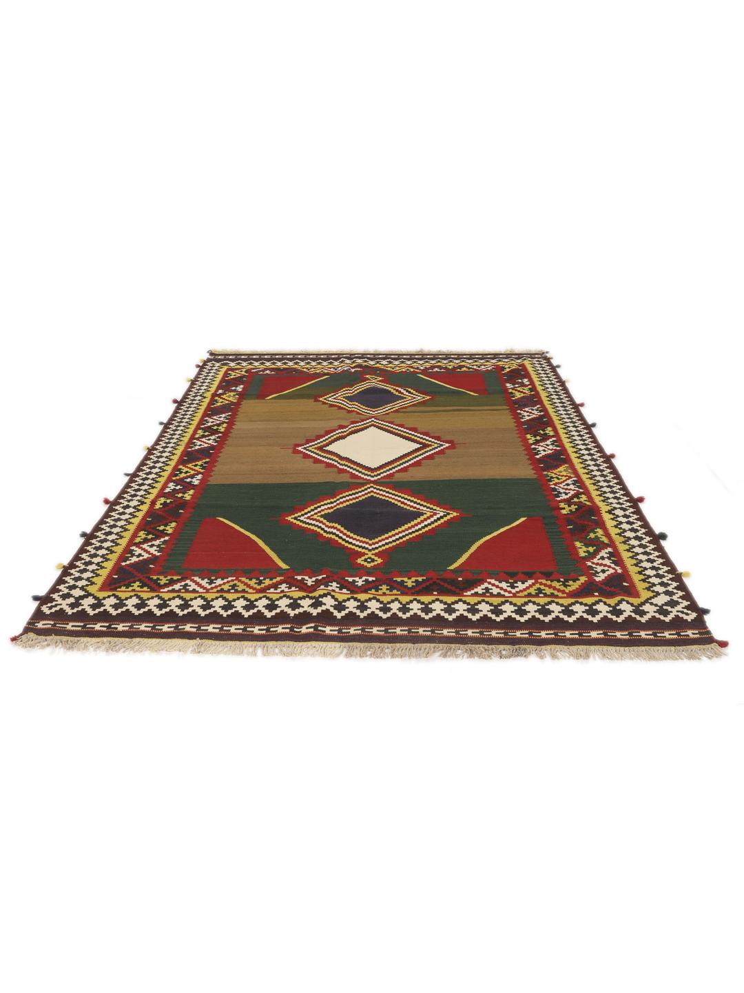 Kilim vintage du Moyen-Orient tissé à la main avec des motifs géométriques en losanges multicolores