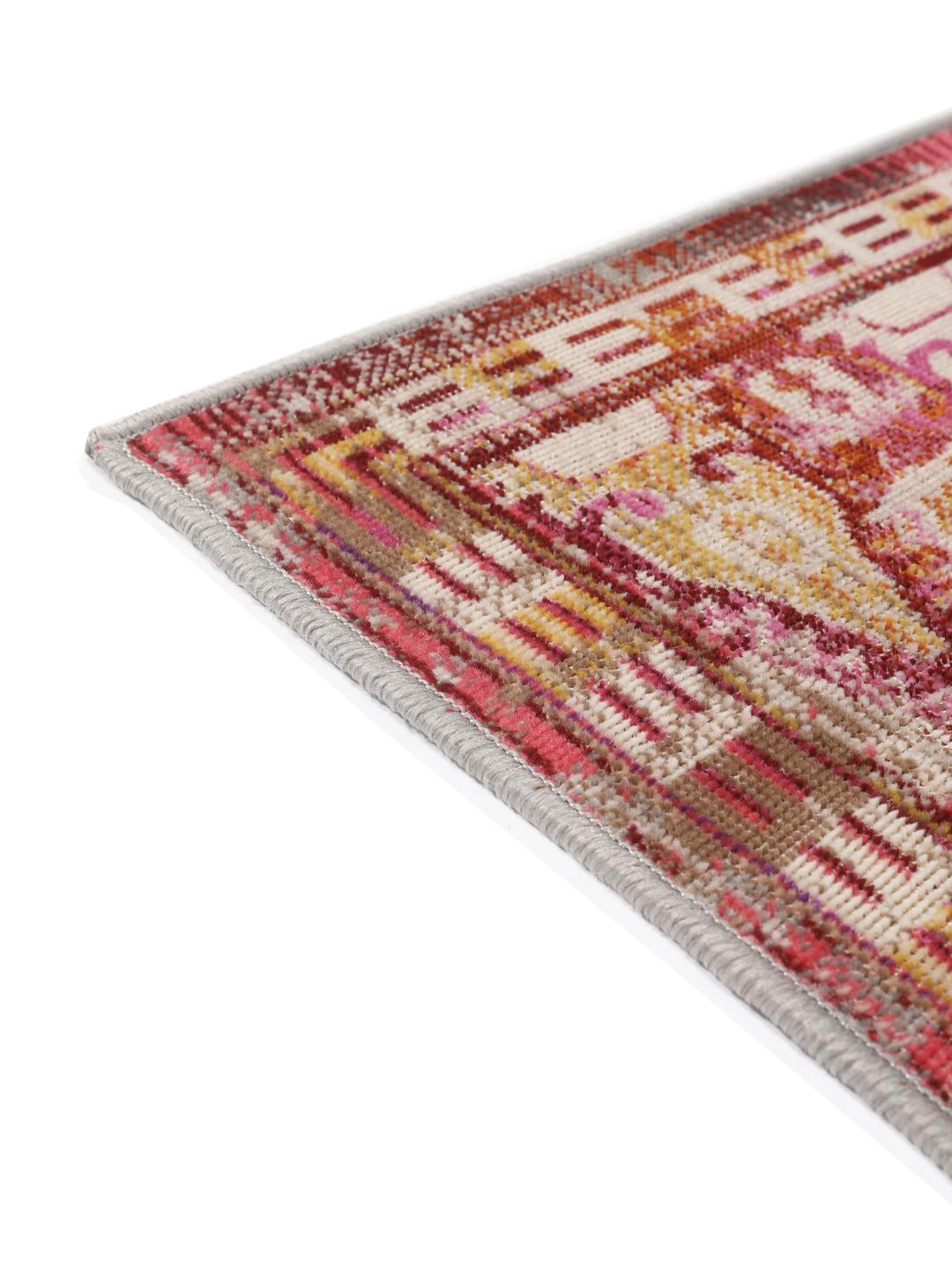 Rood en roze loper vloerkleed
