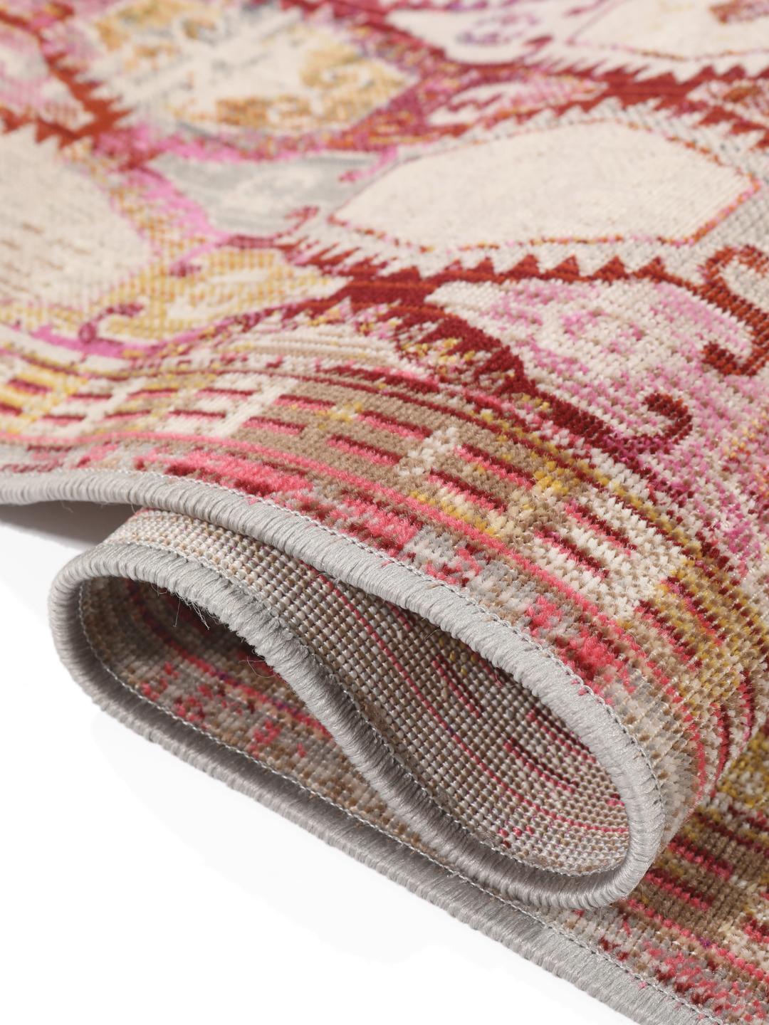 Rood en roze loper vloerkleed