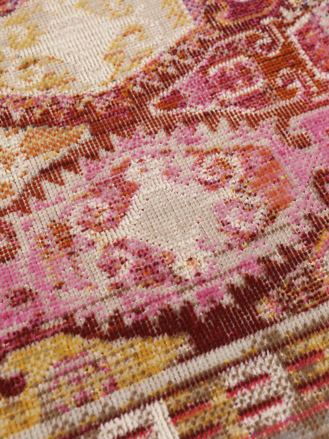 Rood en roze loper vloerkleed