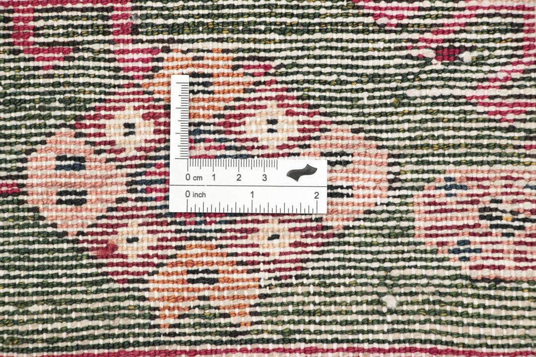 Håndknyttet rødt og grønt Loristan-tæppe fra Mellemøsten
