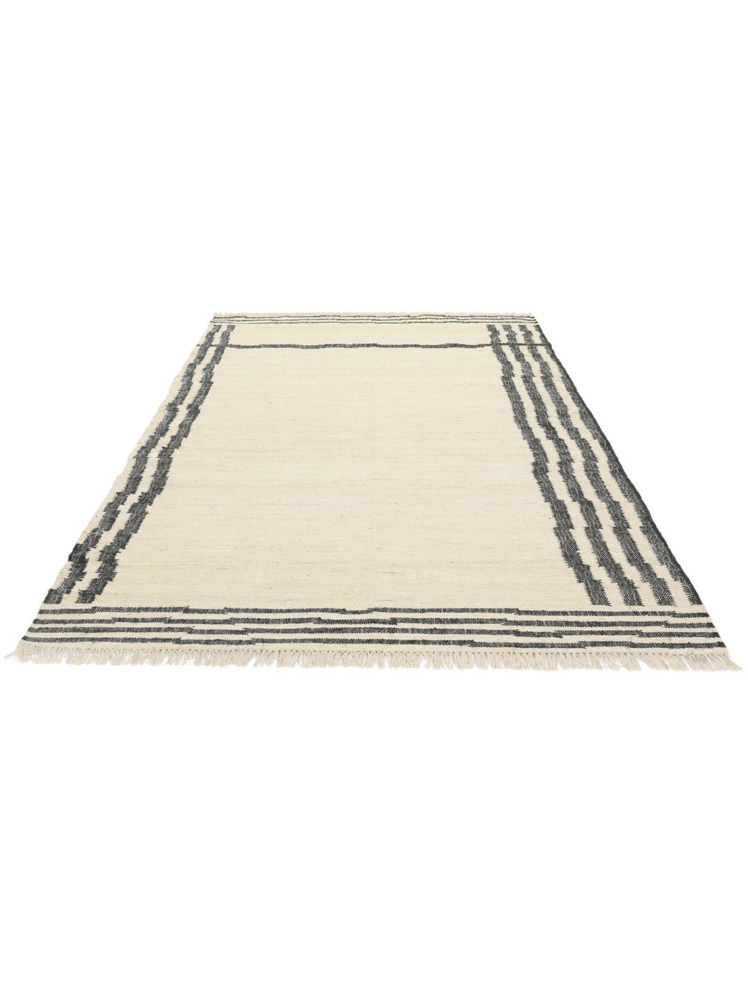 Line up Jute - Krem bijela / Crna - 200 x 300 cm