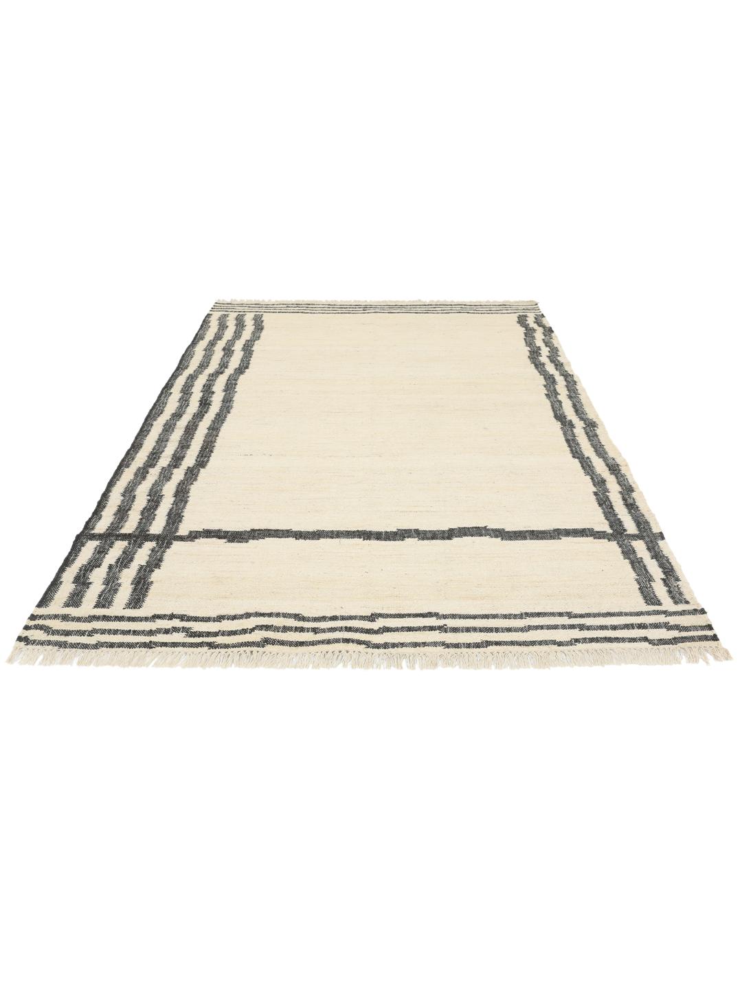 Line up Jute - Krem bijela / Crna - 200 x 300 cm