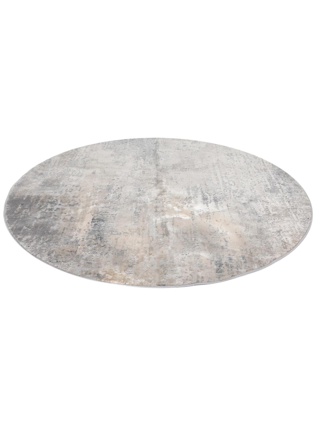 Rond lichtgrijs vloerkleed