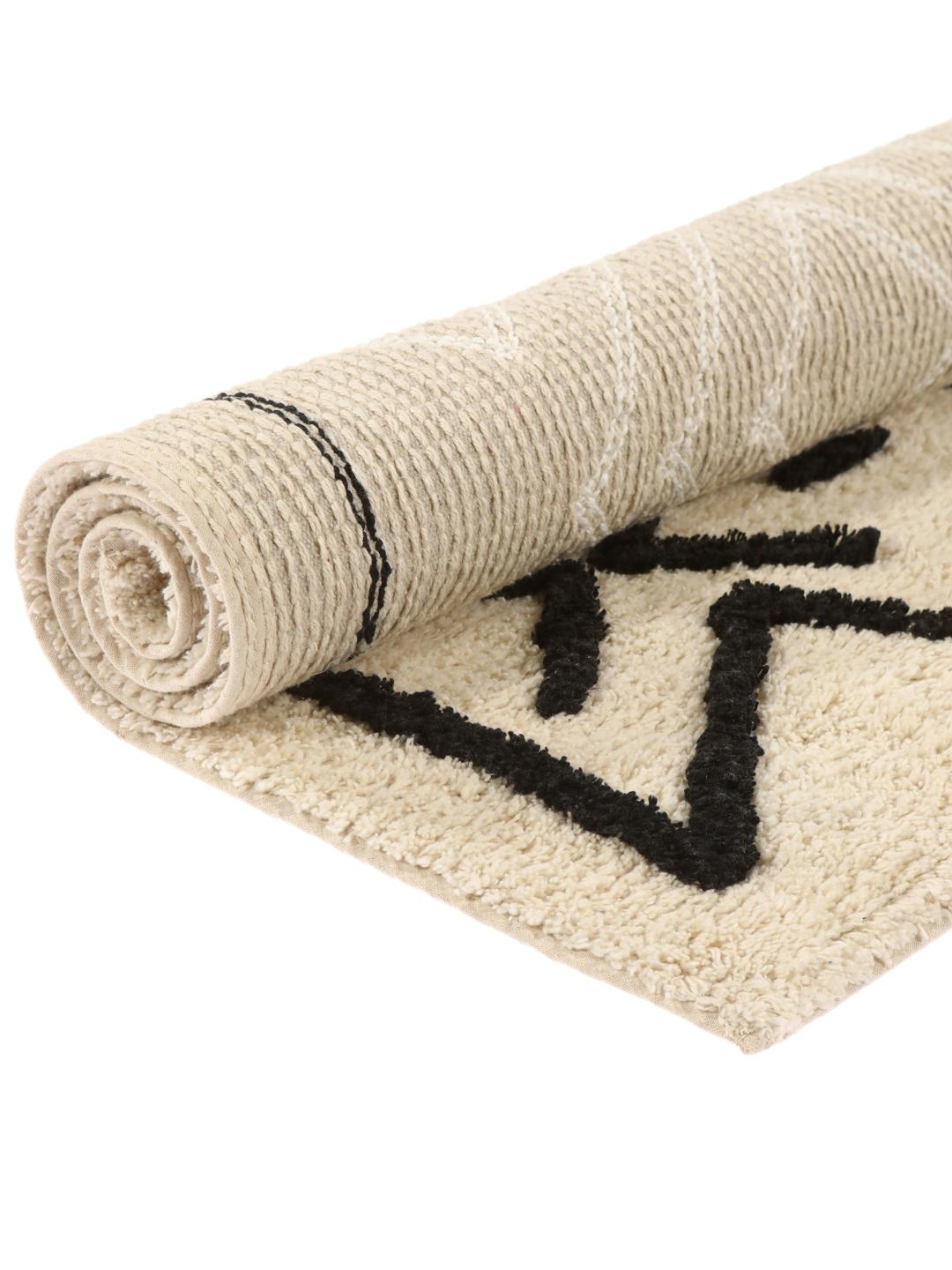 Tapis de bain en blanc naturel