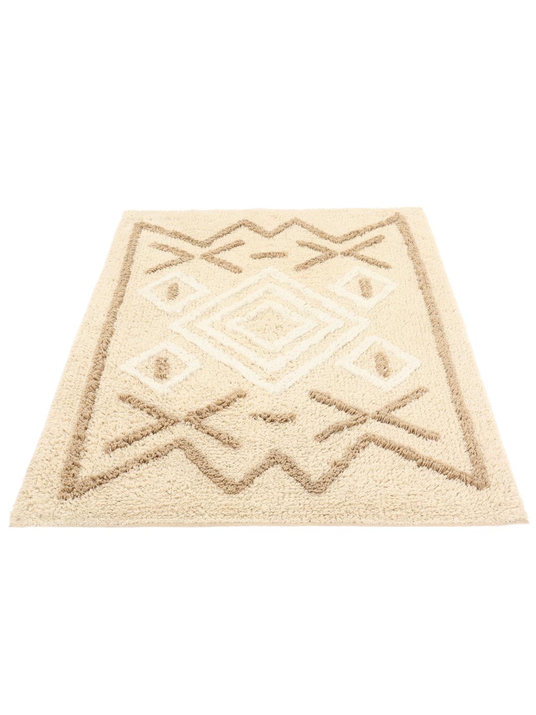 Atlantis bademåtte i beige med geometrisk mønster